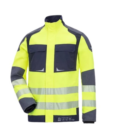 HB- Strlichtbogenschutz- Blouson Kl. 1, 4kA, fuor.gelb/ dunkelblau/ navy